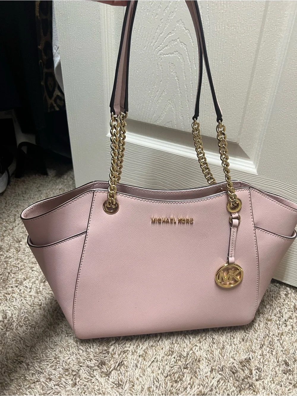 Michael Kors Blush Saffiano Tote with Gold Hardware